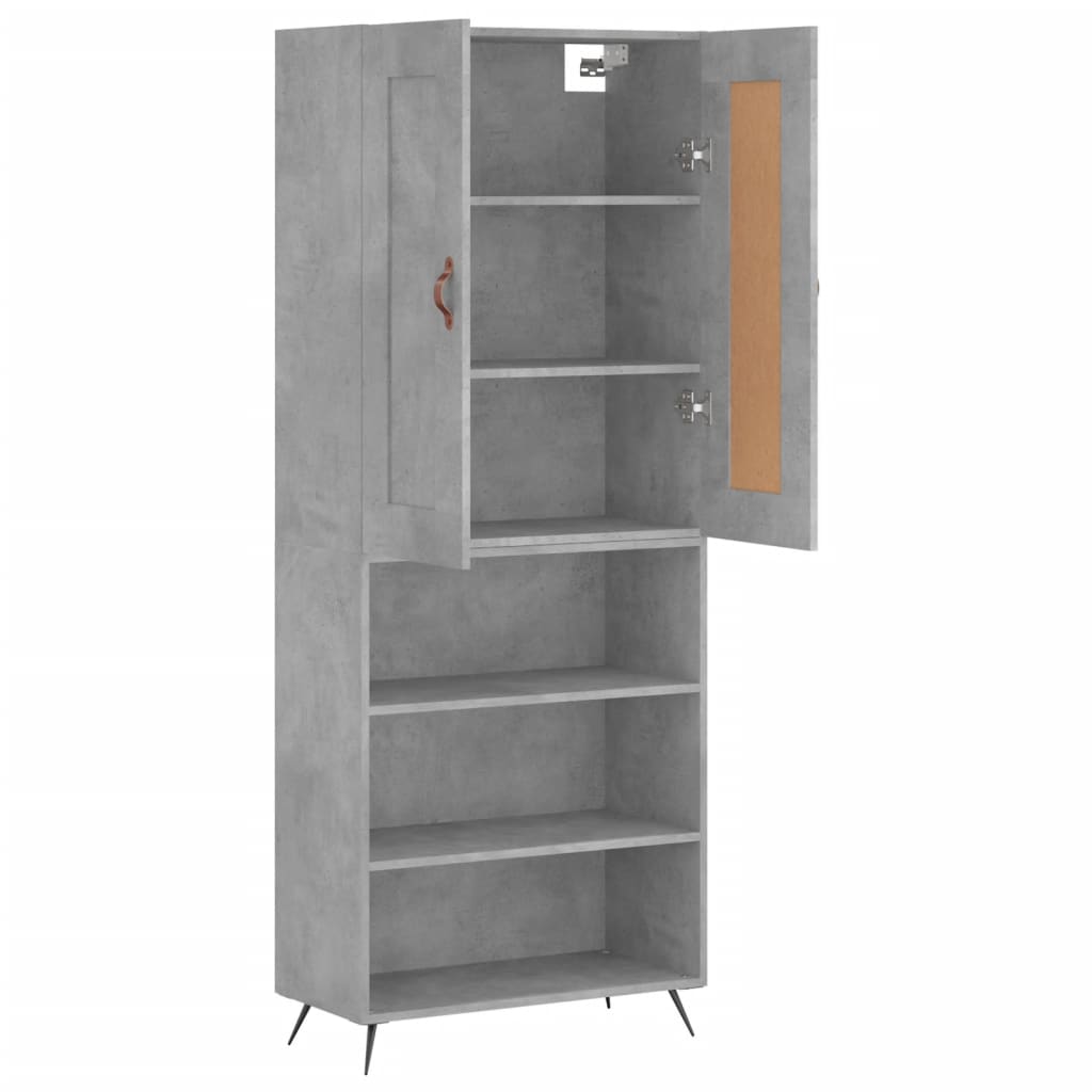 Skříň Highboard Betonově Šedá 69,5X34X180 Cm Kompozitní Dřevo