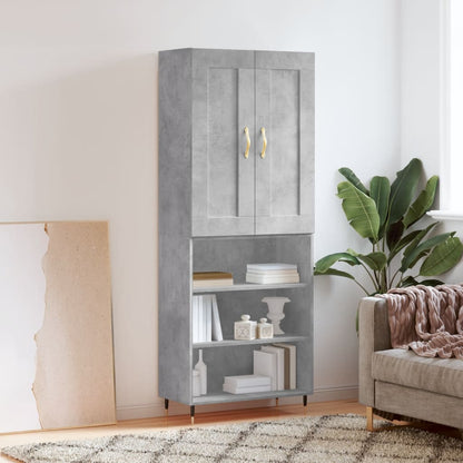 Skříň Highboard Betonově Šedá 69,5X34X180 Cm Kompozitní Dřevo