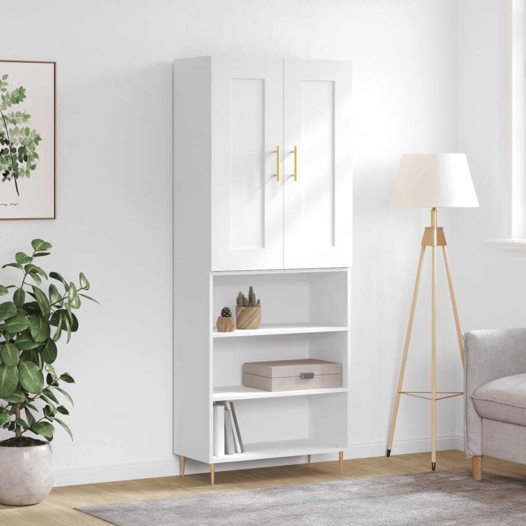 Skříň Highboard Betonově Šedá 69,5X34X180 Cm Kompozitní Dřevo