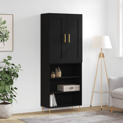 Skříň Highboard Betonově Šedá 69,5X34X180 Cm Kompozitní Dřevo