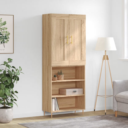 Skříň Highboard Betonově Šedá 69,5X34X180 Cm Kompozitní Dřevo