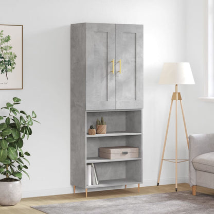 Skříň Highboard Betonově Šedá 69,5X34X180 Cm Kompozitní Dřevo