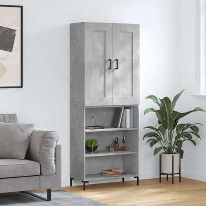Skříň Highboard Lesklá Bílá 69,5 X 34 X 180 Cm Kompozitní Dřevo