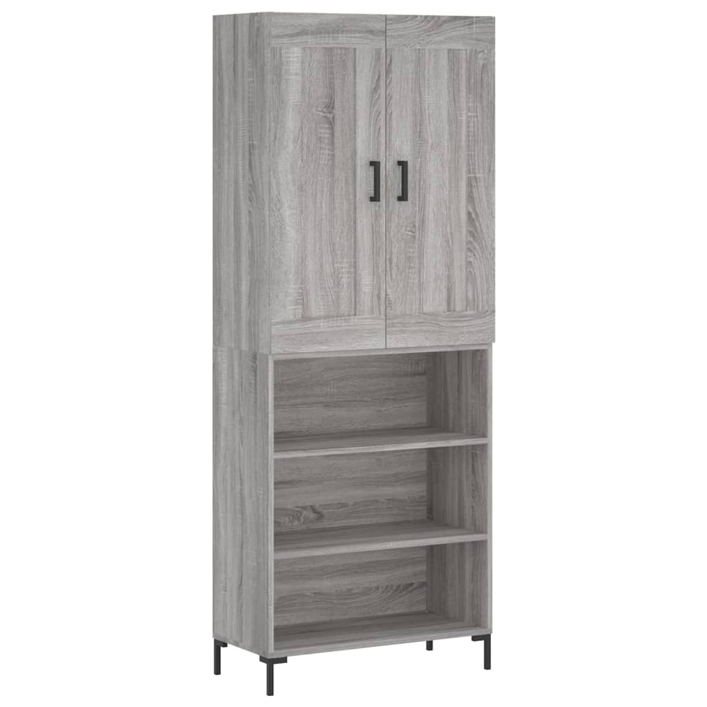 Skříň Highboard Šedá Sonoma 69,5 X 34 X 180 Cm Kompozitní Dřevo