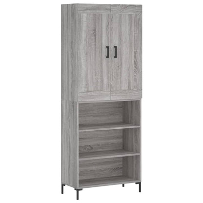 Skříň Highboard Šedá Sonoma 69,5 X 34 X 180 Cm Kompozitní Dřevo
