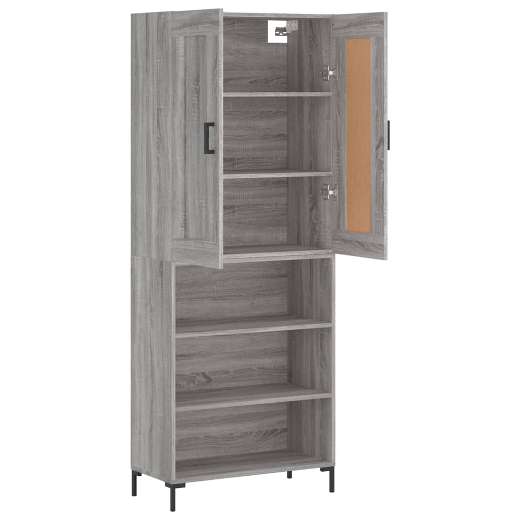 Skříň Highboard Šedá Sonoma 69,5 X 34 X 180 Cm Kompozitní Dřevo
