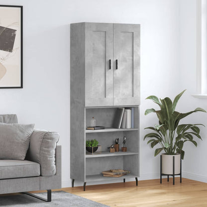 Skříň Highboard Betonově Šedá 69,5X34X180 Cm Kompozitní Dřevo