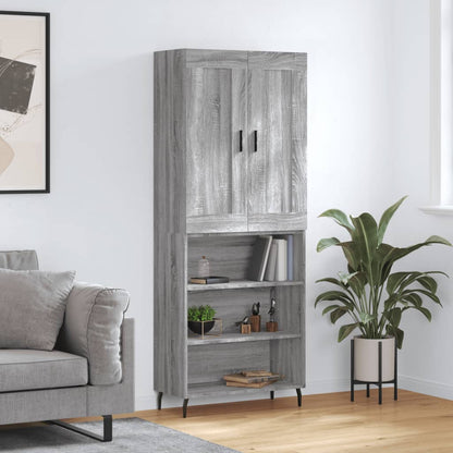 Skříň Highboard Betonově Šedá 69,5X34X180 Cm Kompozitní Dřevo