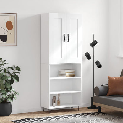 Skříň Highboard Černá 69,5 X 34 X 180 Cm Kompozitní Dřevo