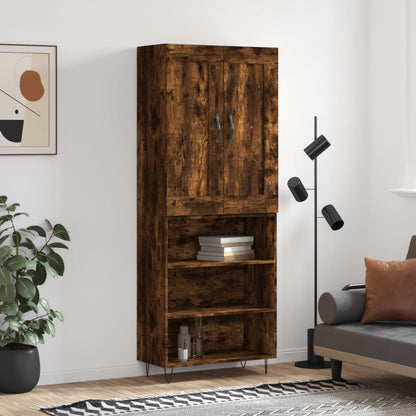 Skříň Highboard Černá 69,5 X 34 X 180 Cm Kompozitní Dřevo