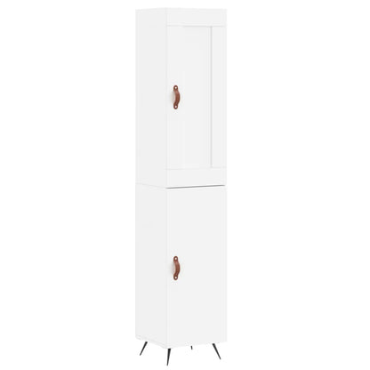 Skříň Highboard Bílá 34,5 X 34 X 180 Cm Kompozitní Dřevo