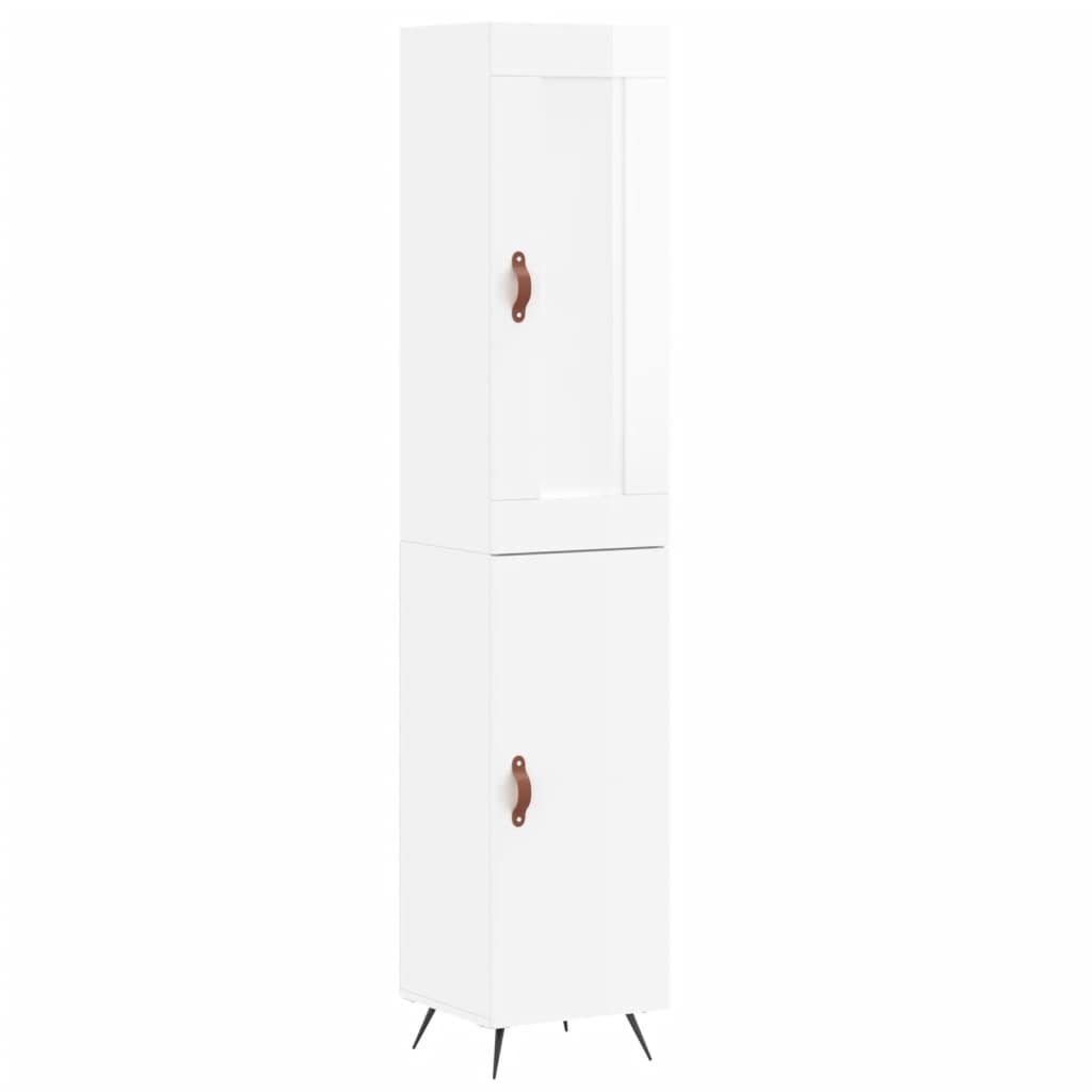 Skříň Highboard Bílá S Vysokým Leskem 34,5X34X180 Cm Kompozit