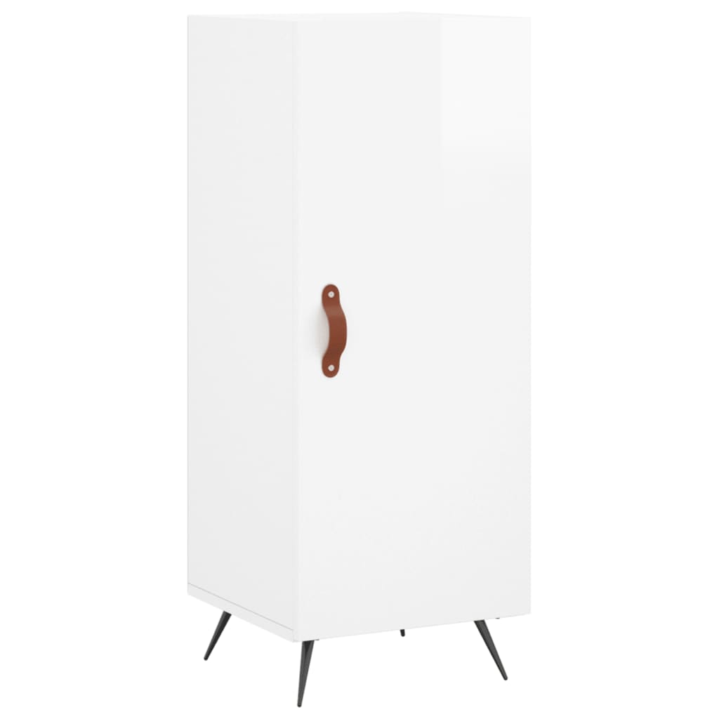 Skříň Highboard Bílá S Vysokým Leskem 34,5X34X180 Cm Kompozit