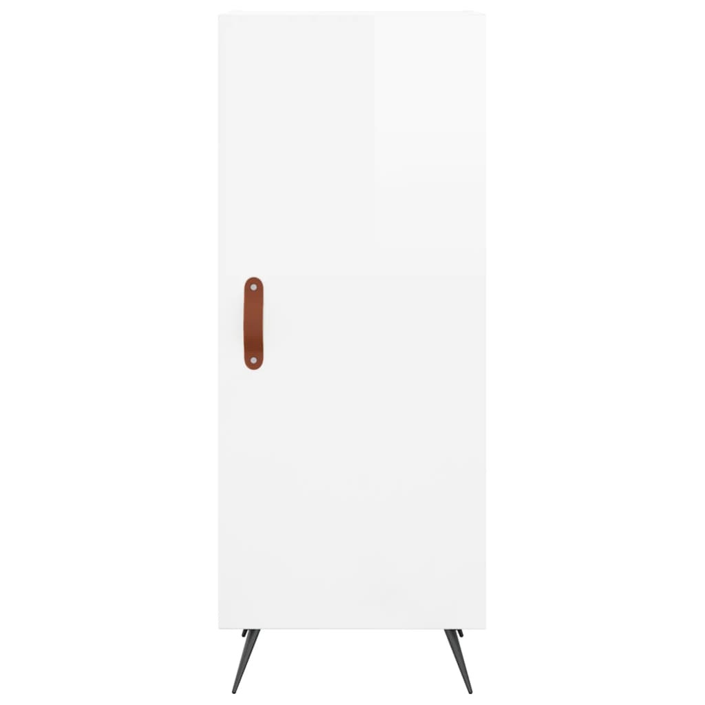 Skříň Highboard Bílá S Vysokým Leskem 34,5X34X180 Cm Kompozit