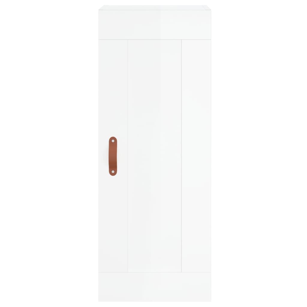 Skříň Highboard Bílá S Vysokým Leskem 34,5X34X180 Cm Kompozit