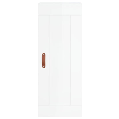 Skříň Highboard Bílá S Vysokým Leskem 34,5X34X180 Cm Kompozit