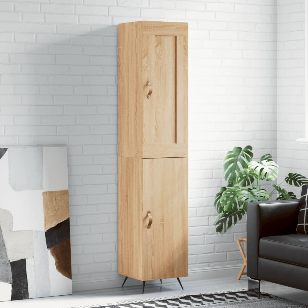 Skříň Highboard Dub Sonoma 34,5 X 34 X 180 Cm Kompozitní Dřevo