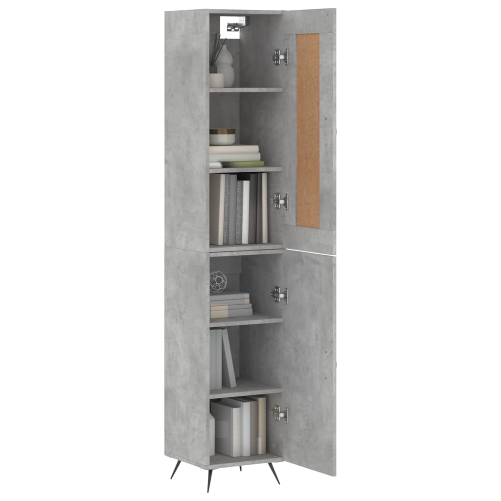 Skříň Highboard Betonově Šedá 34,5X34X180 Cm Kompozitní Dřevo