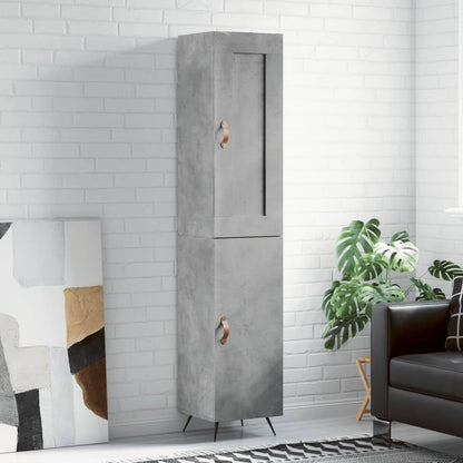 Skříň Highboard Betonově Šedá 34,5X34X180 Cm Kompozitní Dřevo