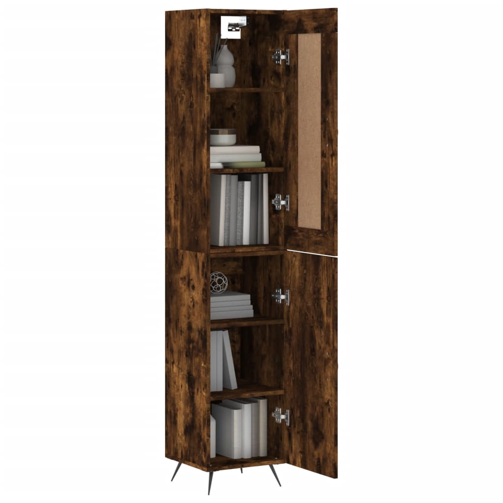 Skříň Highboard Kouřový Dub 34,5 X 34 X 180 Cm Kompozitní Dřevo