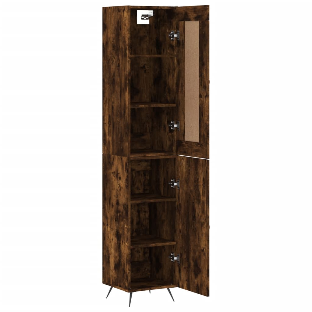 Skříň Highboard Kouřový Dub 34,5 X 34 X 180 Cm Kompozitní Dřevo