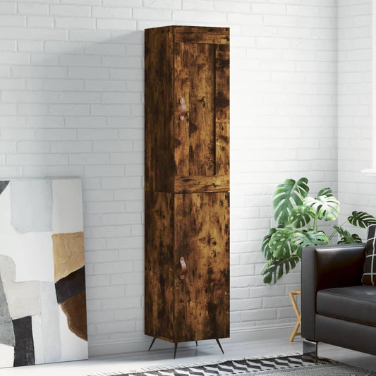 Skříň Highboard Kouřový Dub 34,5 X 34 X 180 Cm Kompozitní Dřevo
