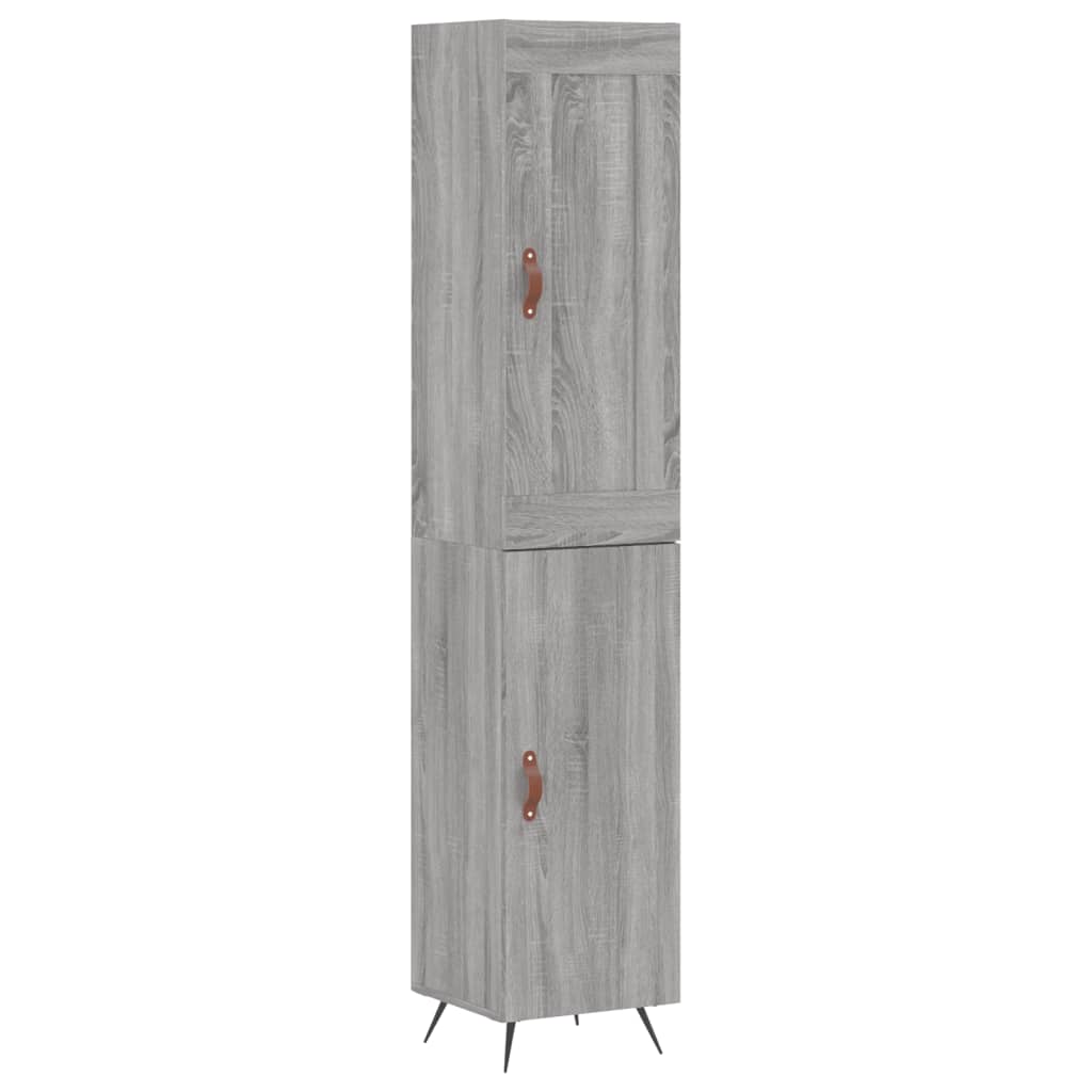 Skříň Highboard Šedá Sonoma 34,5 X 34 X 180 Cm Kompozitní Dřevo