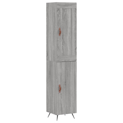 Skříň Highboard Šedá Sonoma 34,5 X 34 X 180 Cm Kompozitní Dřevo