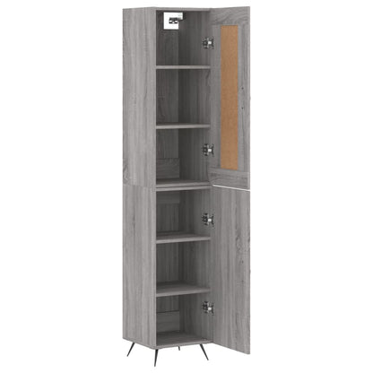 Skříň Highboard Šedá Sonoma 34,5 X 34 X 180 Cm Kompozitní Dřevo