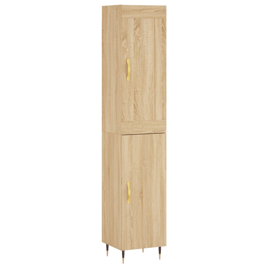 Skříň Highboard Dub Sonoma 34,5 X 34 X 180 Cm Kompozitní Dřevo