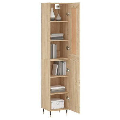 Skříň Highboard Dub Sonoma 34,5 X 34 X 180 Cm Kompozitní Dřevo