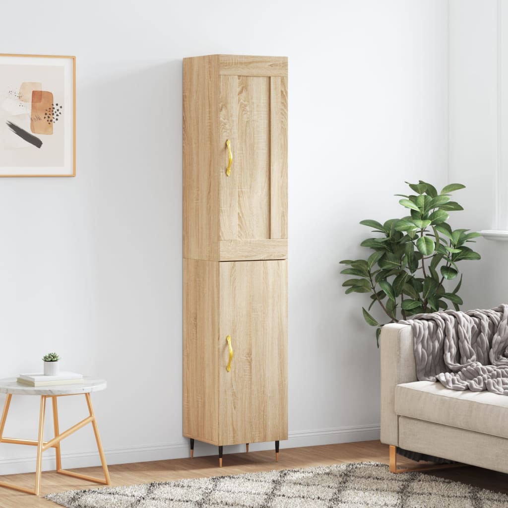 Skříň Highboard Dub Sonoma 34,5 X 34 X 180 Cm Kompozitní Dřevo