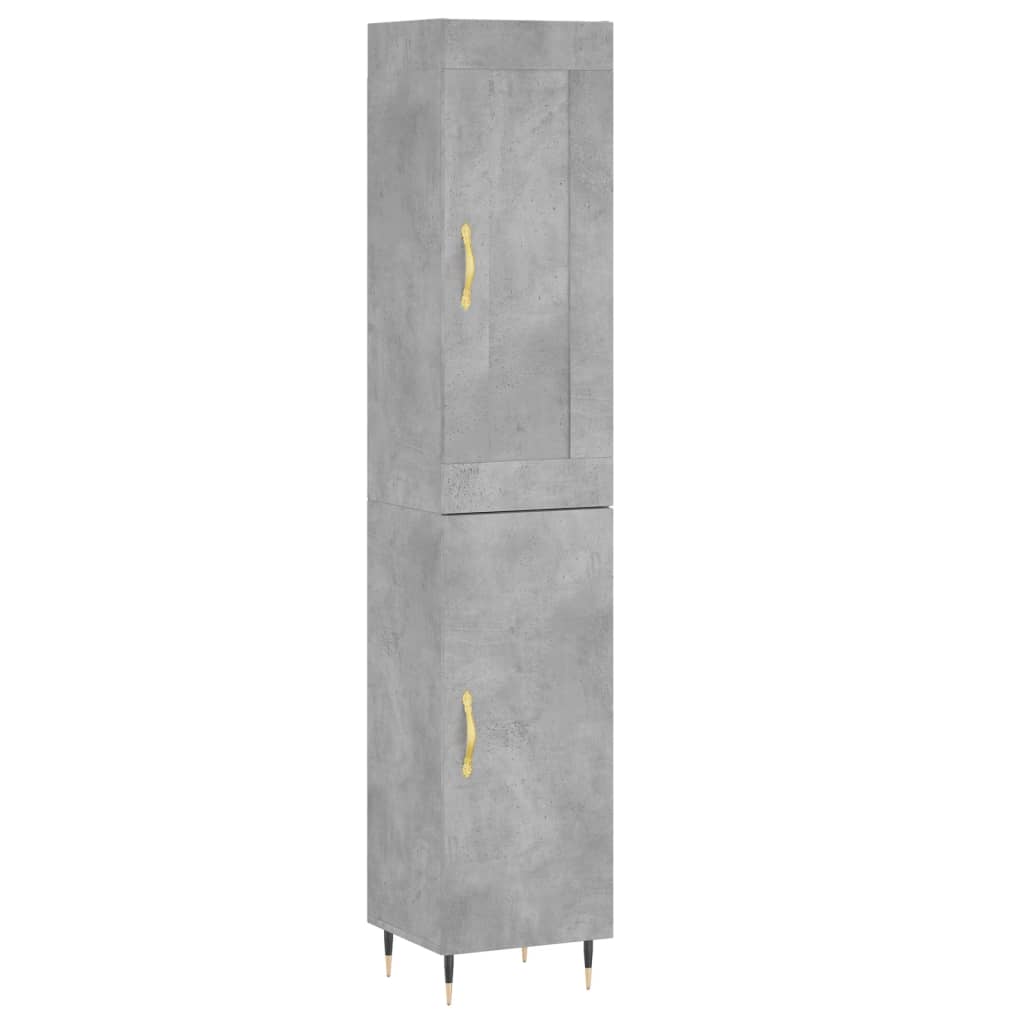 Skříň Highboard Betonově Šedá 34,5X34X180 Cm Kompozitní Dřevo