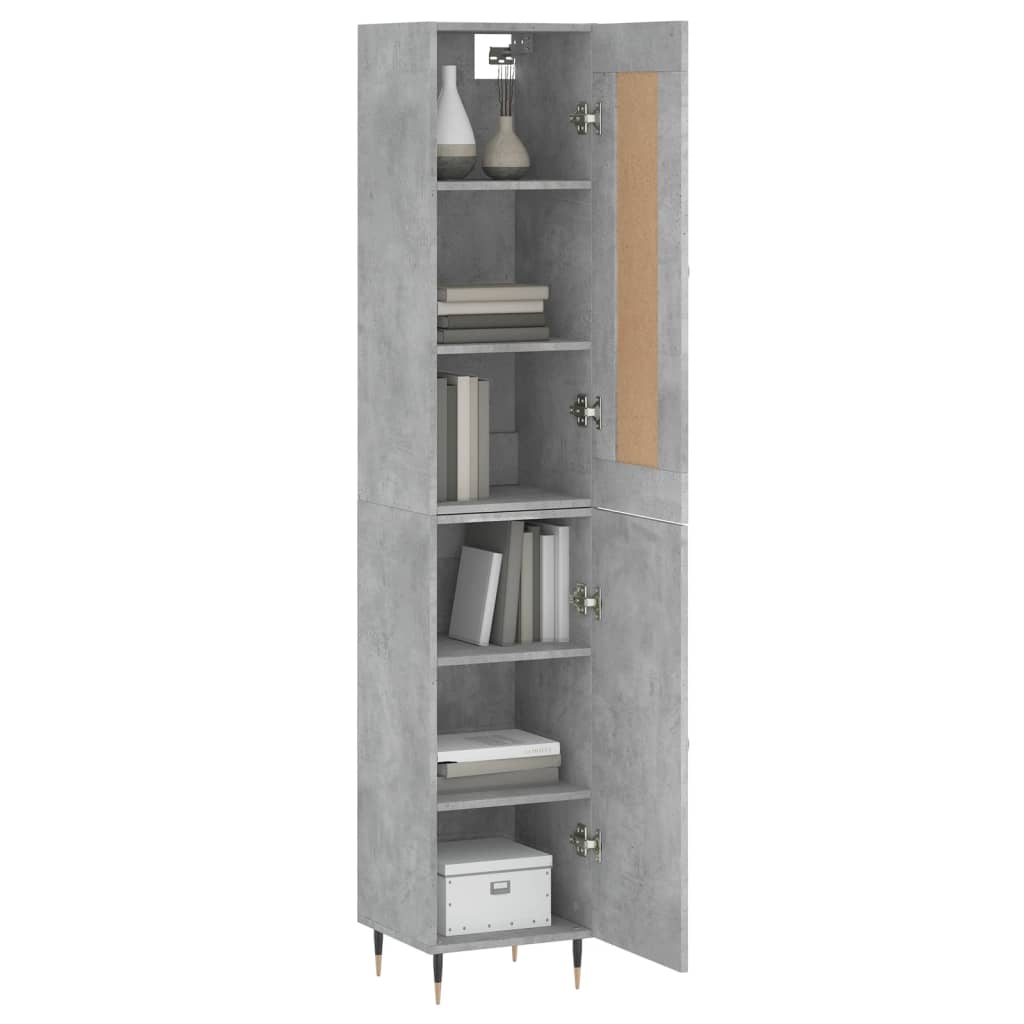 Skříň Highboard Betonově Šedá 34,5X34X180 Cm Kompozitní Dřevo