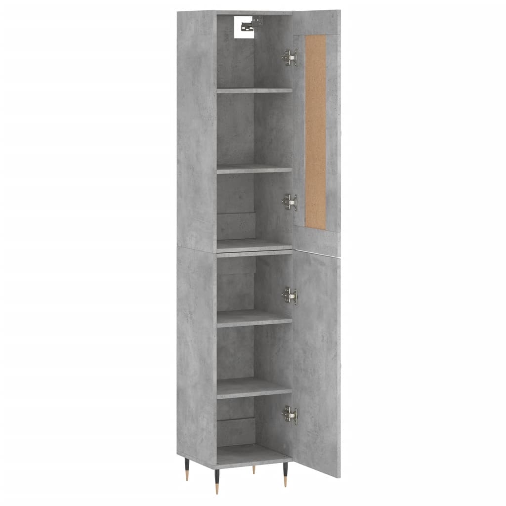 Skříň Highboard Betonově Šedá 34,5X34X180 Cm Kompozitní Dřevo