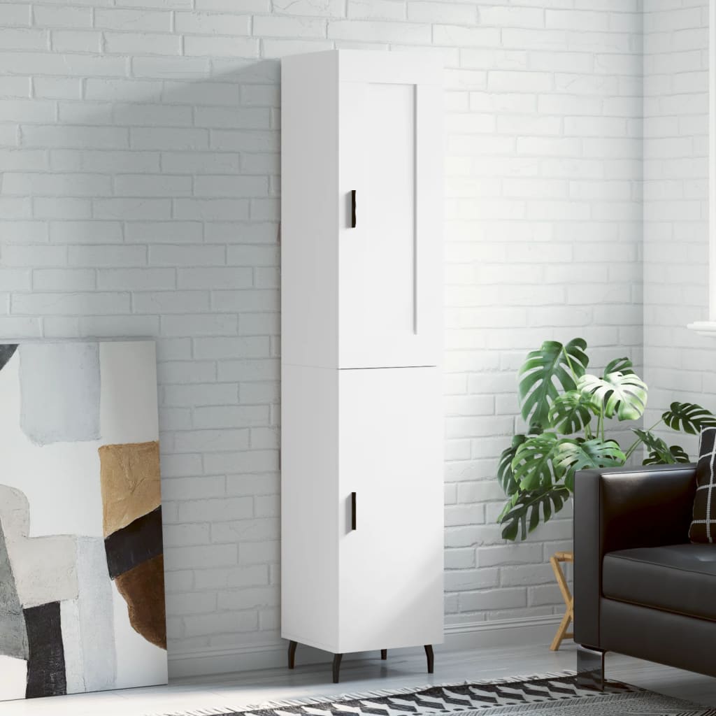 Skříň Highboard Betonově Šedá 34,5X34X180 Cm Kompozitní Dřevo