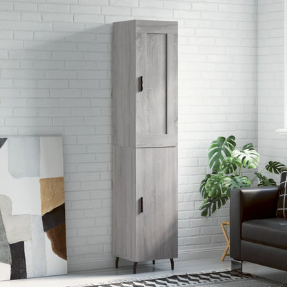 Skříň Highboard Betonově Šedá 34,5X34X180 Cm Kompozitní Dřevo