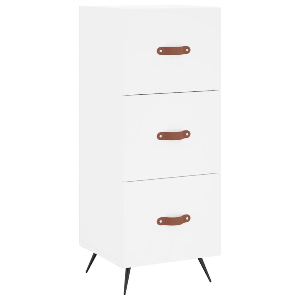 Skříň Highboard Bílá 34,5 X 34 X 180 Cm Kompozitní Dřevo