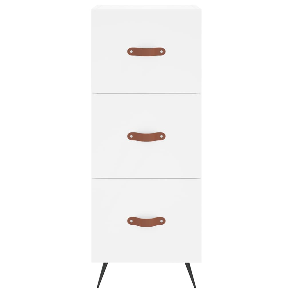 Skříň Highboard Bílá 34,5 X 34 X 180 Cm Kompozitní Dřevo