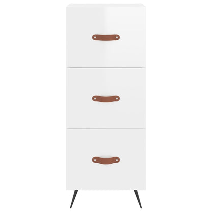 Skříň Highboard Bílá S Vysokým Leskem 34,5X34X180 Cm Kompozit