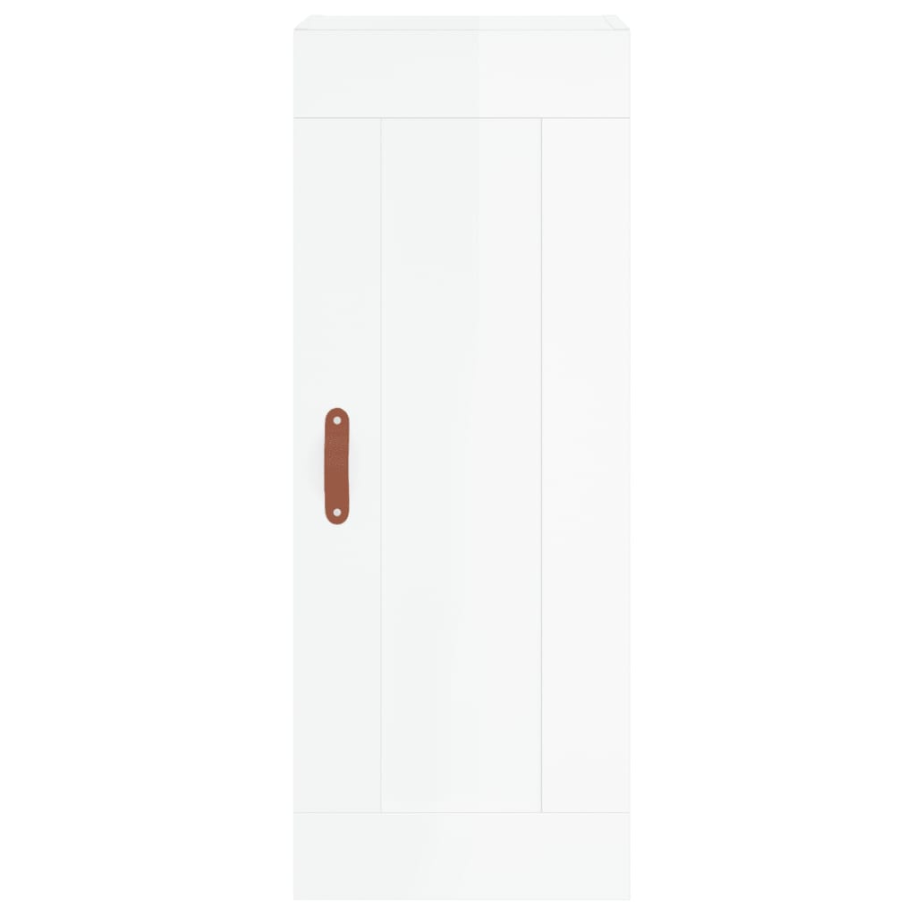 Skříň Highboard Bílá S Vysokým Leskem 34,5X34X180 Cm Kompozit