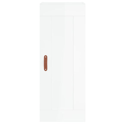 Skříň Highboard Bílá S Vysokým Leskem 34,5X34X180 Cm Kompozit