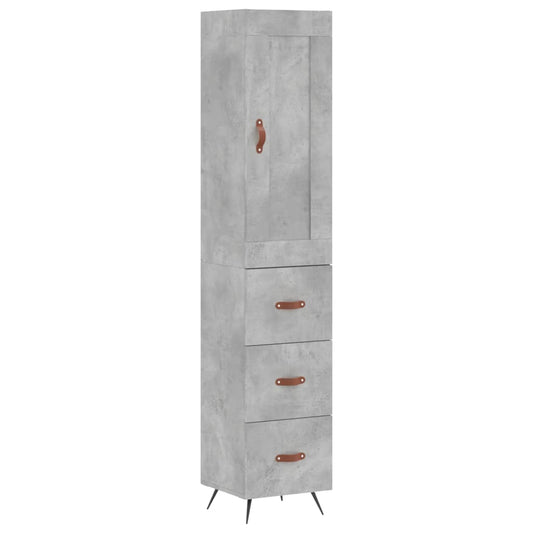Skříň Highboard Betonově Šedá 34,5X34X180 Cm Kompozitní Dřevo