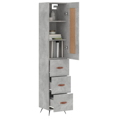Skříň Highboard Betonově Šedá 34,5X34X180 Cm Kompozitní Dřevo