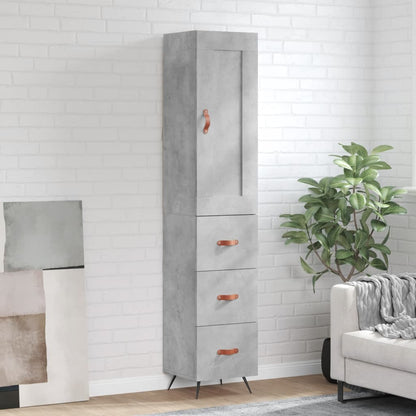 Skříň Highboard Betonově Šedá 34,5X34X180 Cm Kompozitní Dřevo