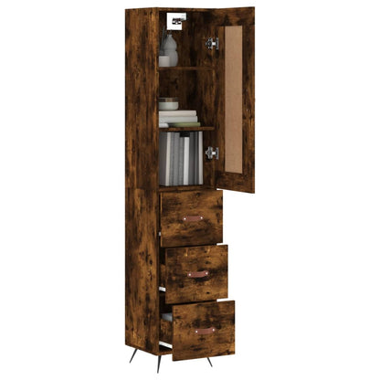 Skříň Highboard Kouřový Dub 34,5 X 34 X 180 Cm Kompozitní Dřevo