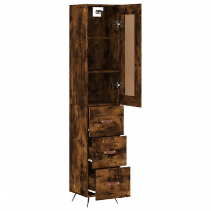 Skříň Highboard Kouřový Dub 34,5 X 34 X 180 Cm Kompozitní Dřevo