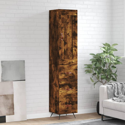 Skříň Highboard Kouřový Dub 34,5 X 34 X 180 Cm Kompozitní Dřevo