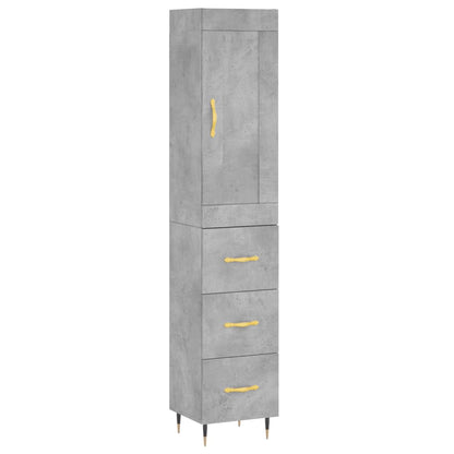 Skříň Highboard Betonově Šedá 34,5X34X180 Cm Kompozitní Dřevo