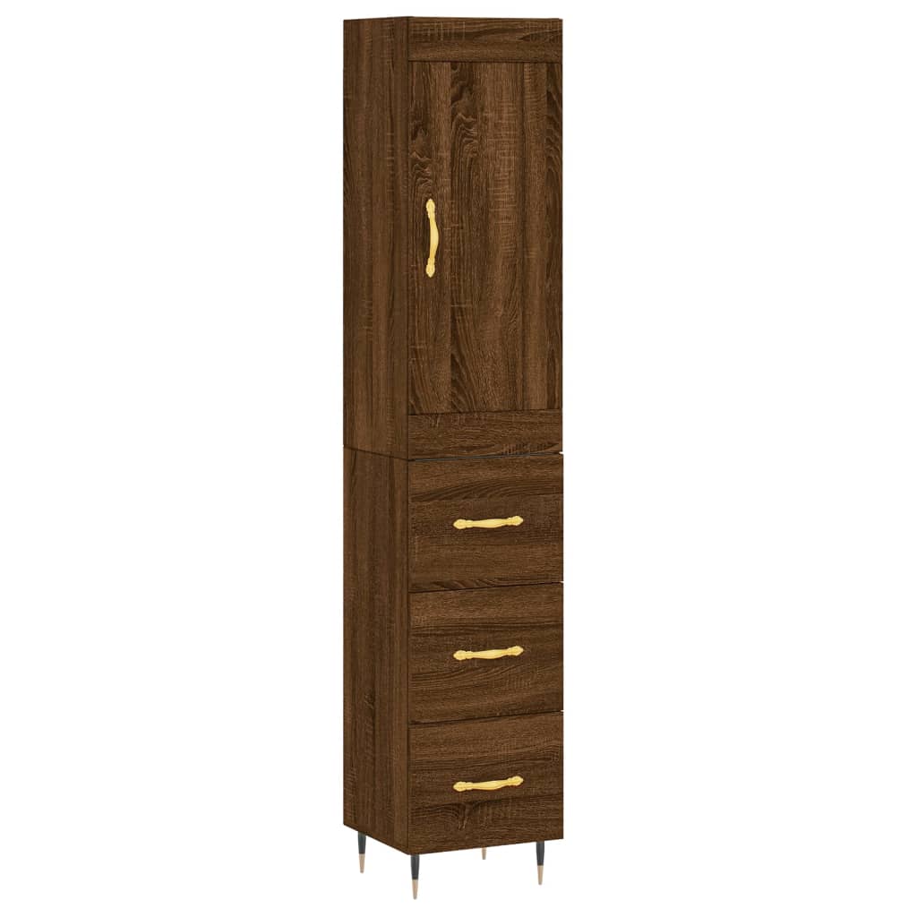 Skříň Highboard 34,5 X 34 X 180 Cm Kompozitní Dřevo